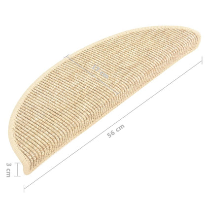 Selbstklebende Treppenmatten 15 Stk. 56x17x3 cm Hellbeige