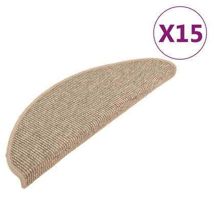 Stufenmatten Selbstklebend 15 Stk. Dunkelbeige 65x21x4 cm