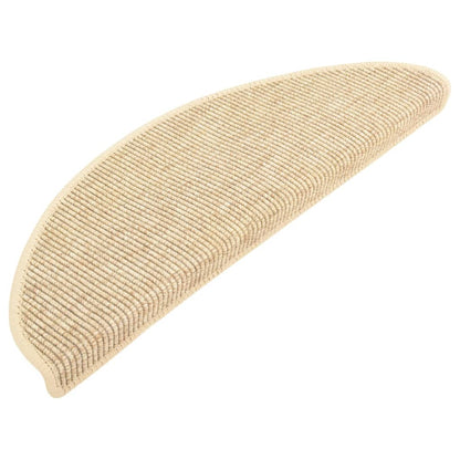 Treppenmatten Selbstklebend Sisal-Optik 15 Stk. 65x21x4cm Beige