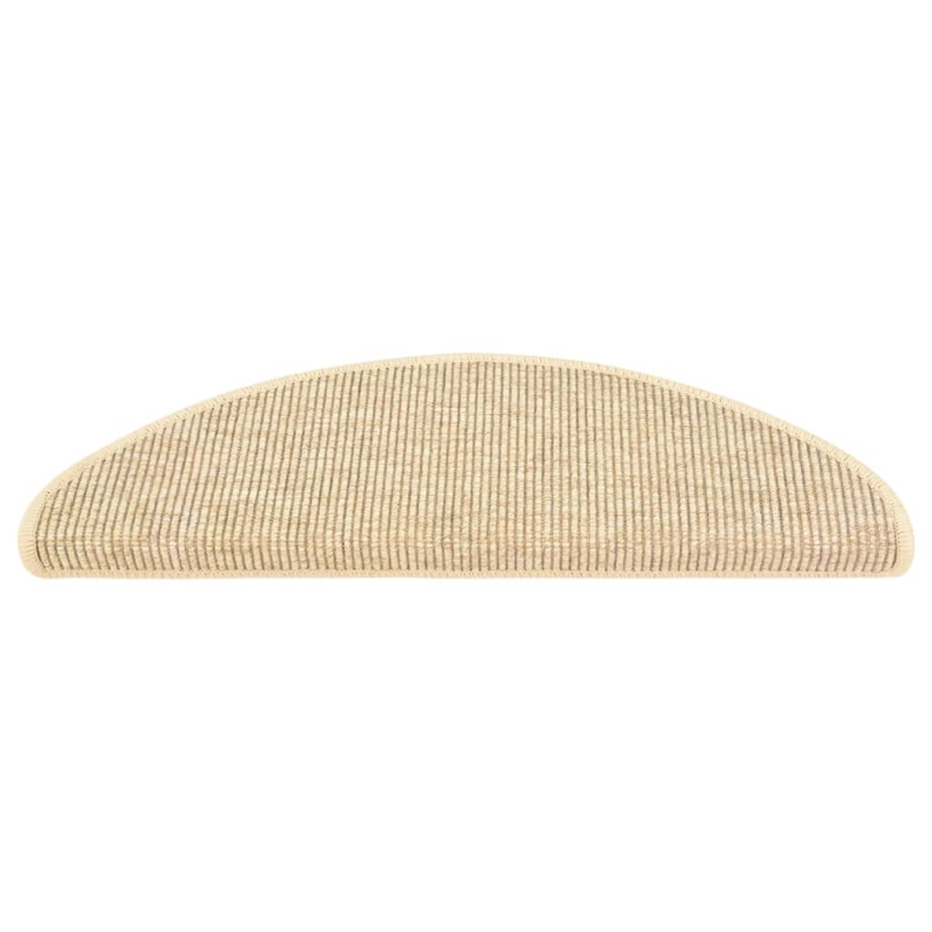 Treppenmatten Selbstklebend Sisal-Optik 15 Stk. 65x21x4cm Beige