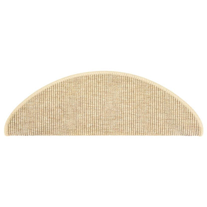 Treppenmatten Selbstklebend Sisal-Optik 15 Stk. 65x21x4cm Beige