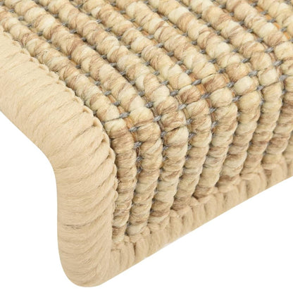 Treppenmatten Selbstklebend Sisal-Optik 15 Stk. 65x21x4cm Beige