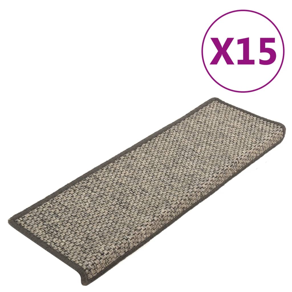 Stufenmatten Selbstklebend 15 Stk. Grau und Beige 65x21x4 cm