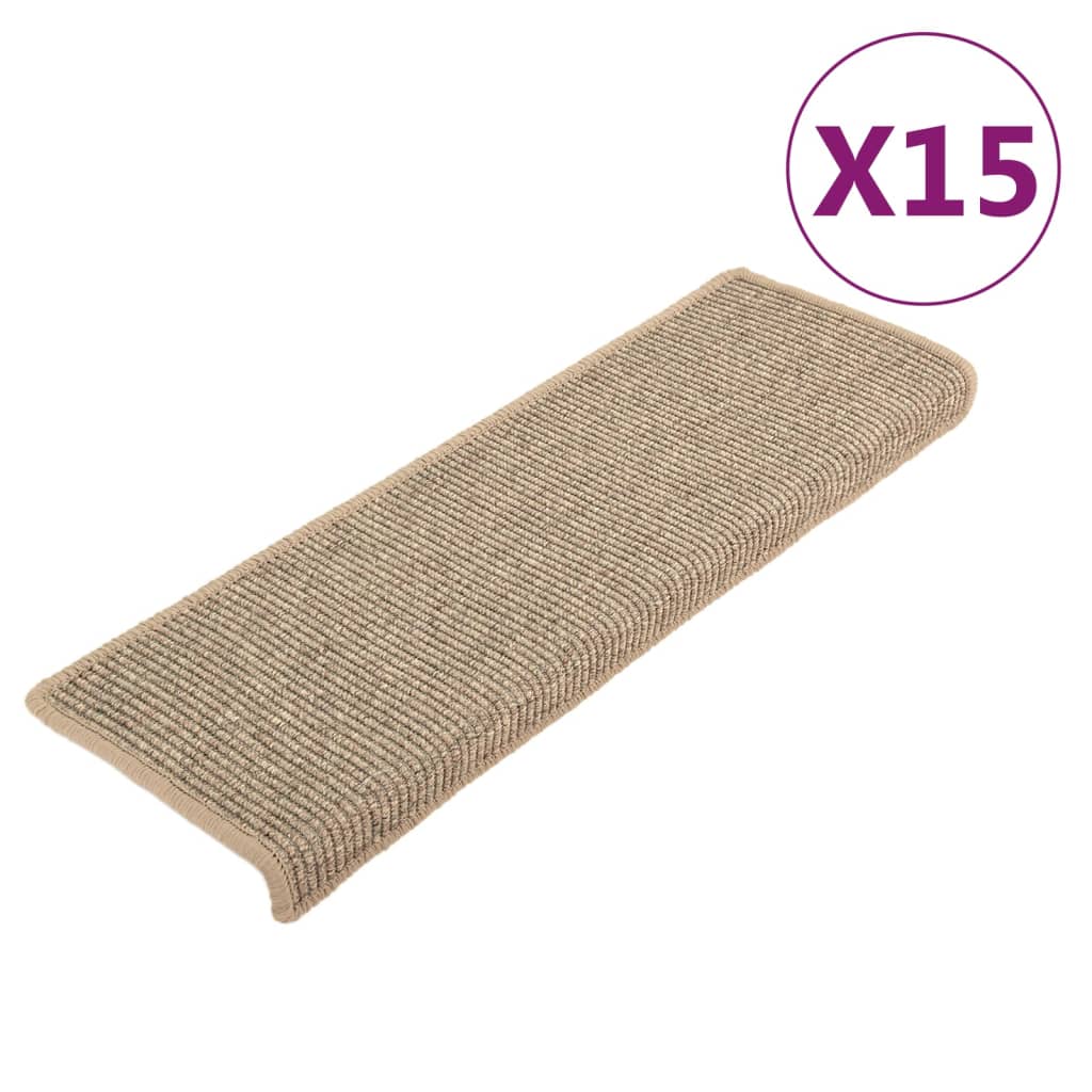 Stufenmatten Selbstklebend 15 Stk. Dunkelbeige 65x21x4 cm