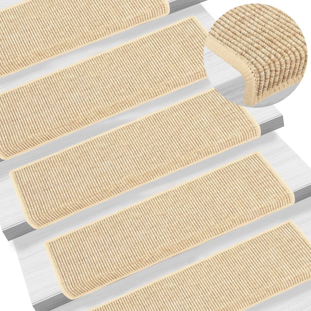 Stufenmatten Selbstklebend 15 Stk Sisal-Optik 65x21x4cm