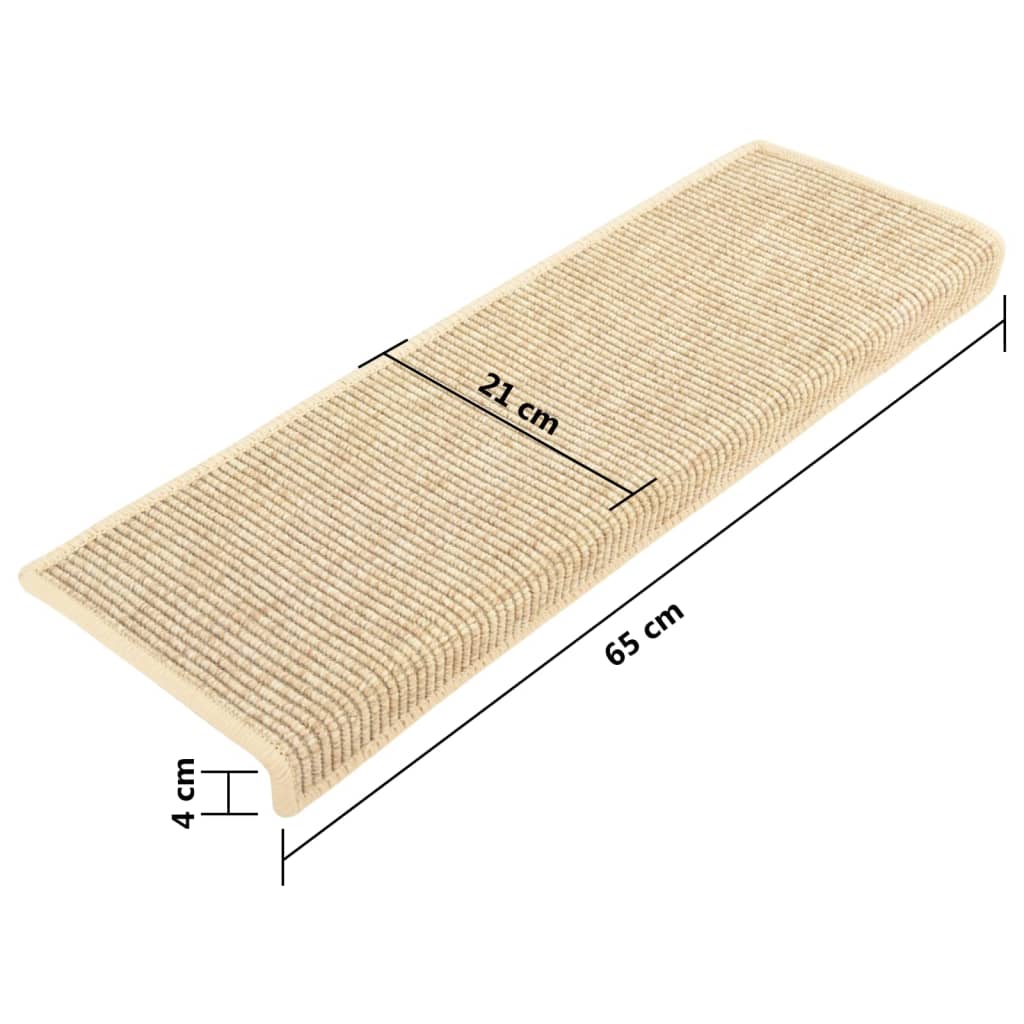 Stufenmatten Selbstklebend 15 Stk Sisal-Optik 65x21x4cm