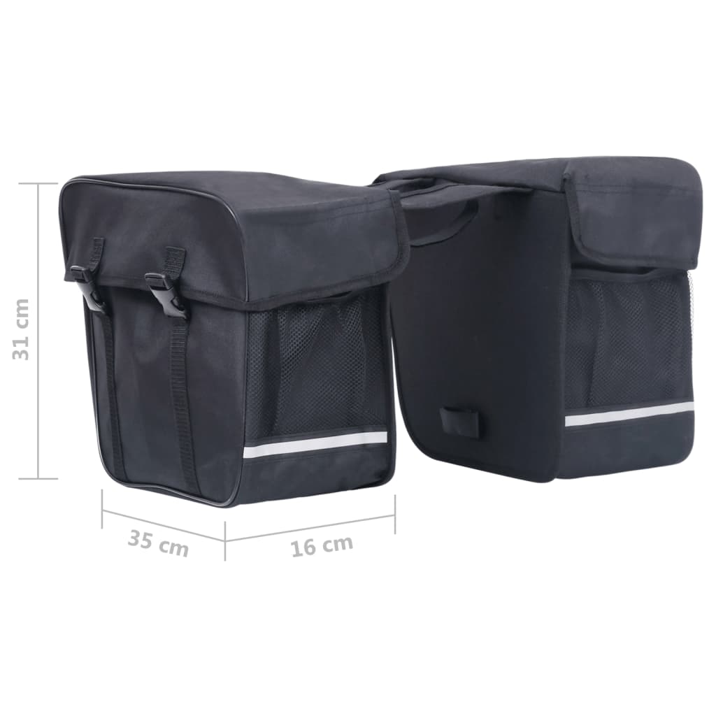 Borsa doppia per portapacchi, impermeabile, 35 L, nera