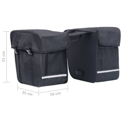 Borsa doppia per portapacchi, impermeabile, 35 L, nera