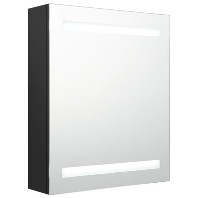 LED-Bad-Spiegelschrank Schwarz 50x14x60 cm