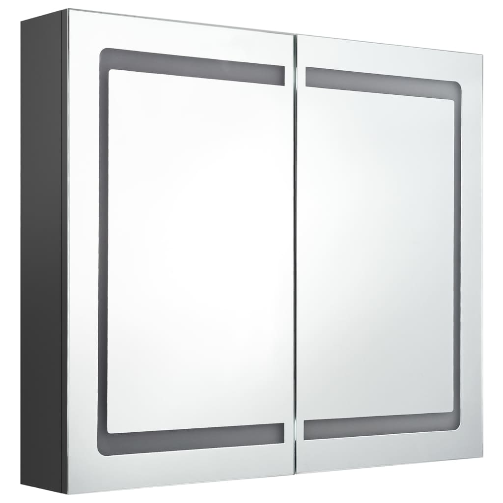 LED-Spiegelschrank fürs Bad Grau 80x12x68 cm