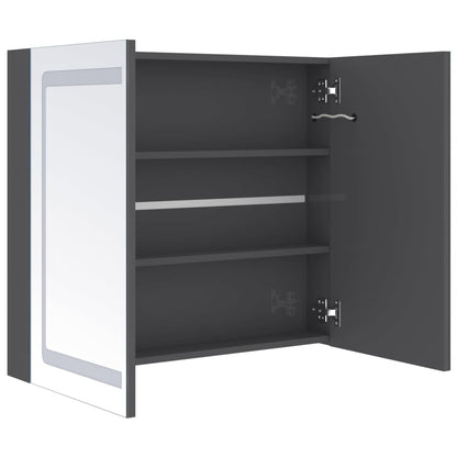 LED-Spiegelschrank fürs Bad Glänzend Grau 80x12x68 cm