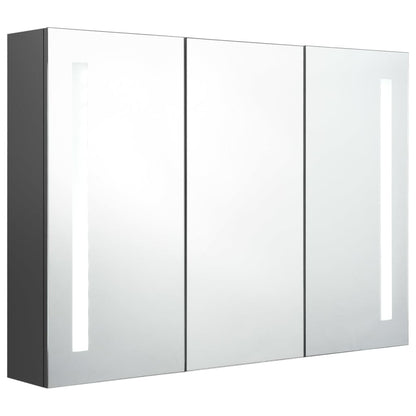 LED-Spiegelschrank fürs Bad 89x14x62 cm Grau