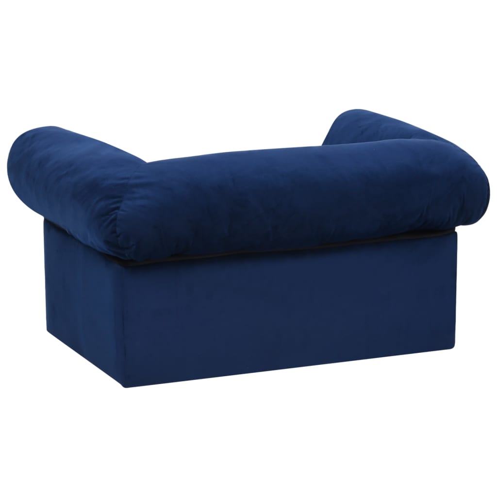 Hundesofa mit Schublade Blau 75x50x38 cm Plüsch