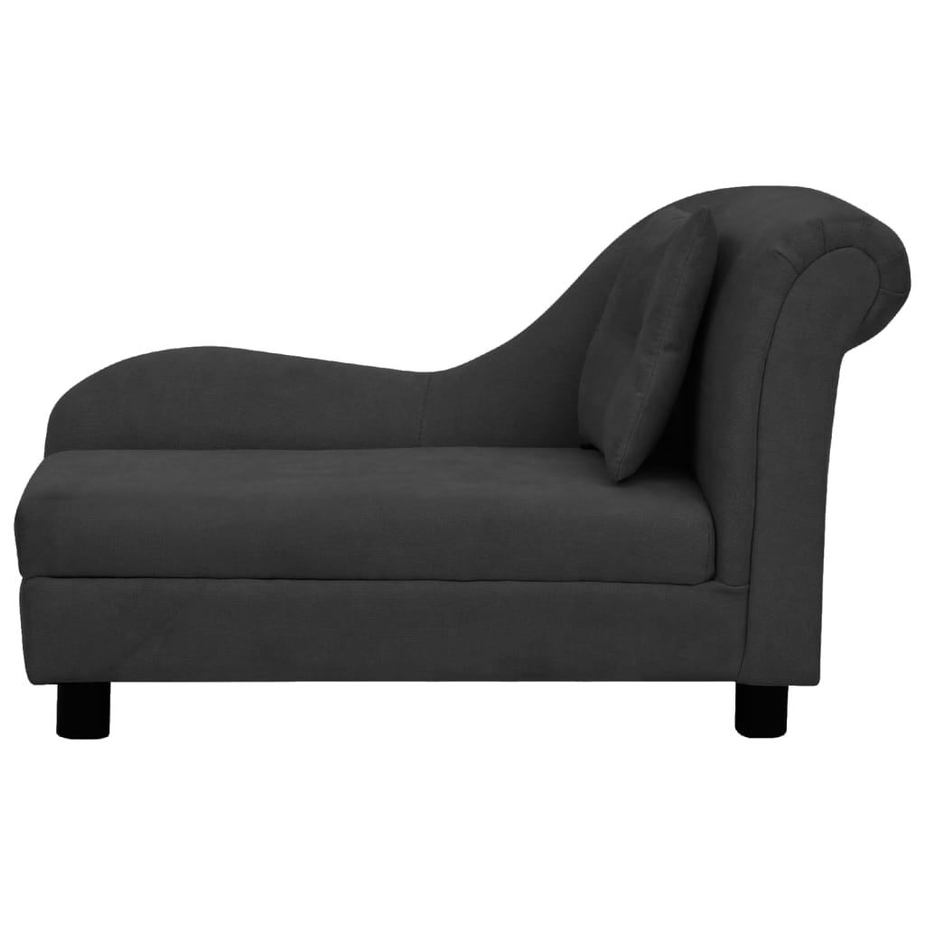 Hundesofa mit Kissen Schwarz 83x44x44 cm Plüsch