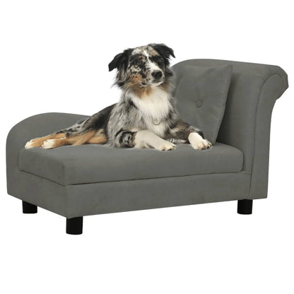 Hundesofa mit Kissen Dunkelgrau 83x44x44 cm Plüsch