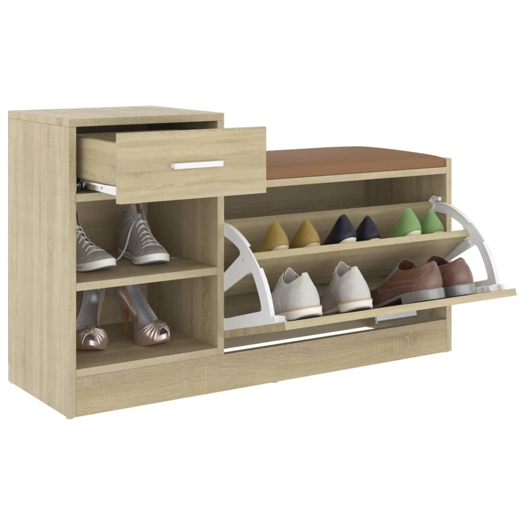 Schuhbank Sonoma-Eiche 94,5x31x57 cm Holzwerkstoff