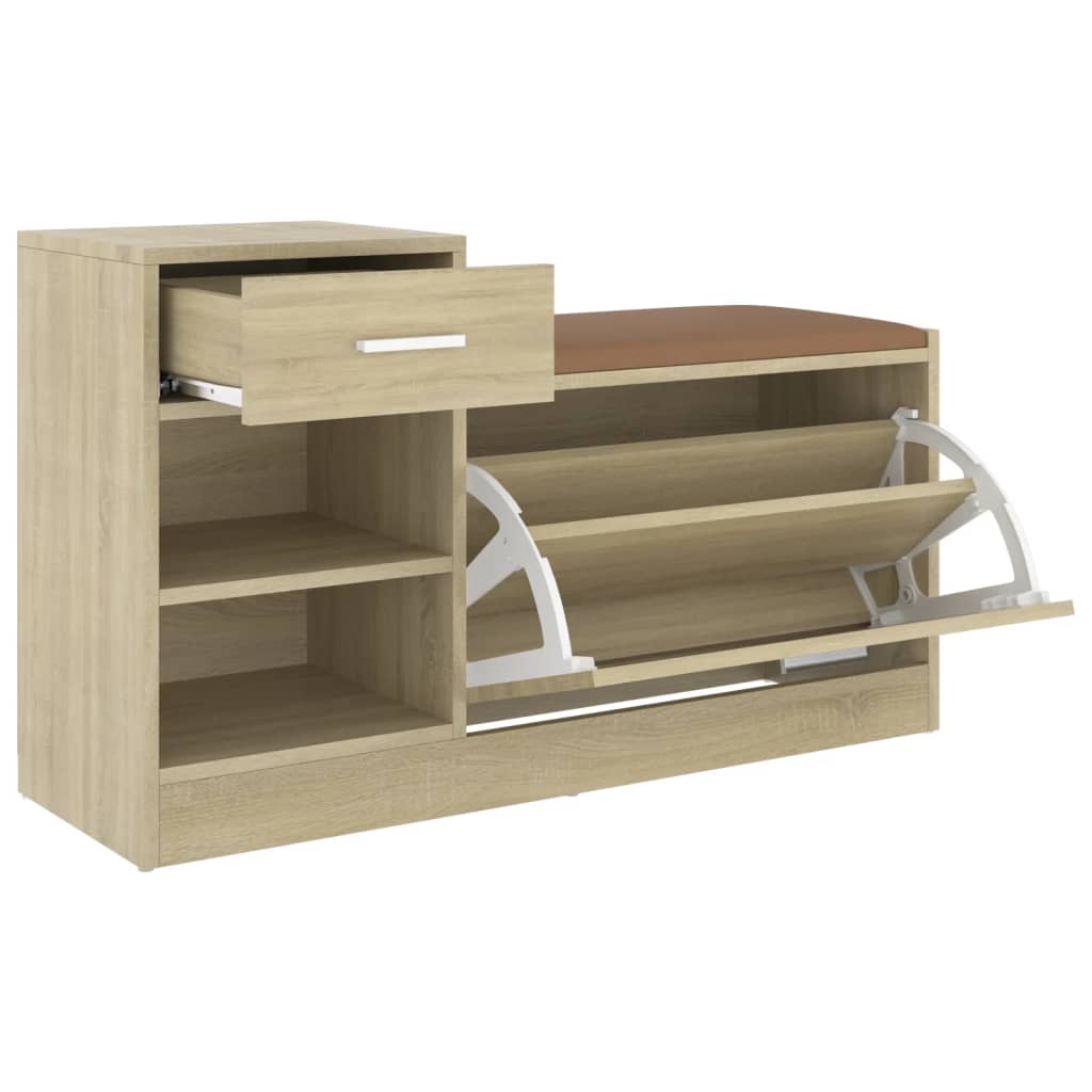 Schuhbank Sonoma-Eiche 94,5x31x57 cm Holzwerkstoff