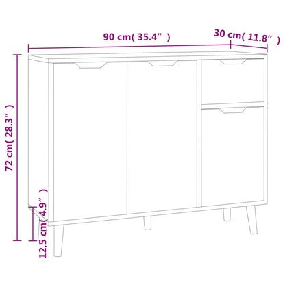 Sideboard Hochglanz-Weiß 90x30x72 cm Holzwerkstoff