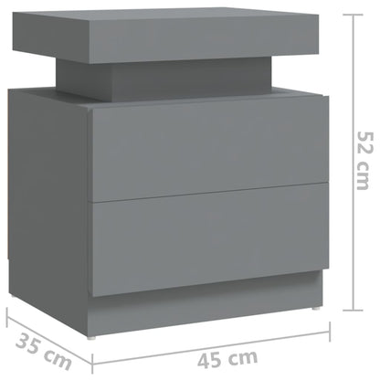 Nachttisch Grau 45x35x52 cm Holzwerkstoff