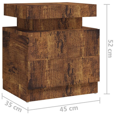 Nachttisch Räuchereiche 45x35x52 cm Holzwerkstoff