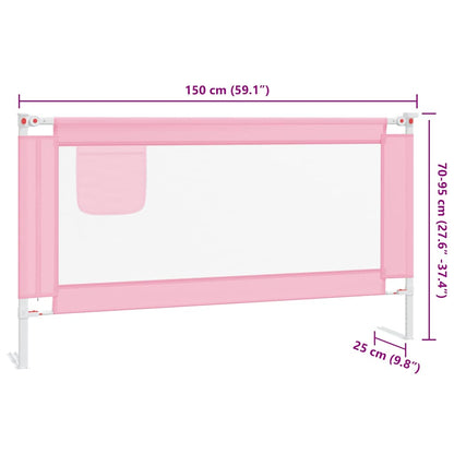 Kleinkind-Bettschutzgitter Rosa 150x25 cm Stoff