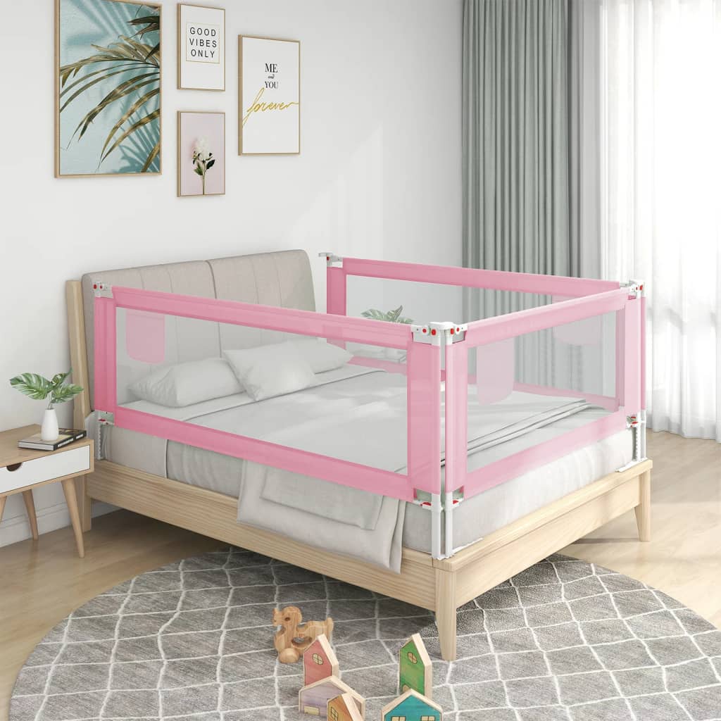 Kleinkind-Bettschutzgitter Rosa 200x25 cm Stoff