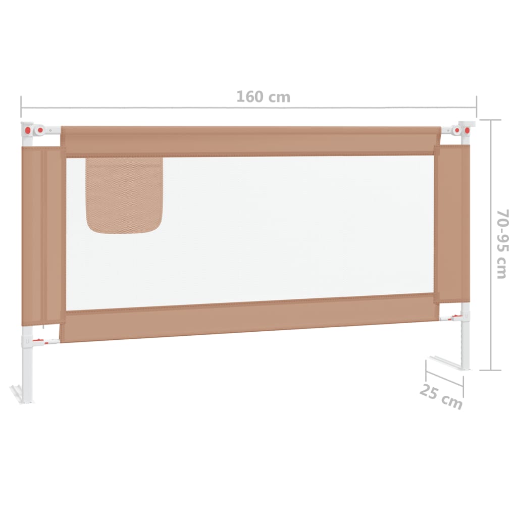 Kleinkind-Bettschutzgitter Taupe 160x25 cm Stoff