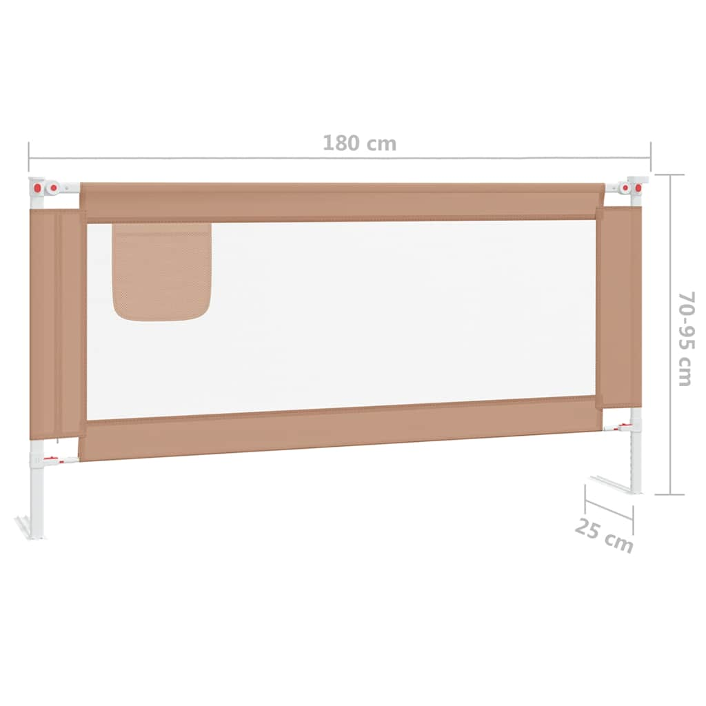 Kleinkind-Bettschutzgitter Taupe 180x25 cm Stoff