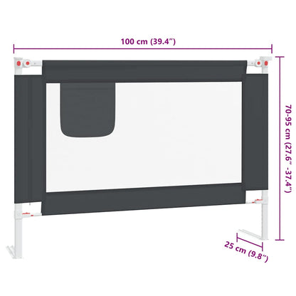 Kleinkind-Bettschutzgitter Dunkelgrau 100x25 cm Stoff