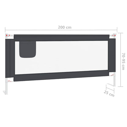 Kleinkind-Bettschutzgitter Dunkelgrau 200x25 cm Stoff