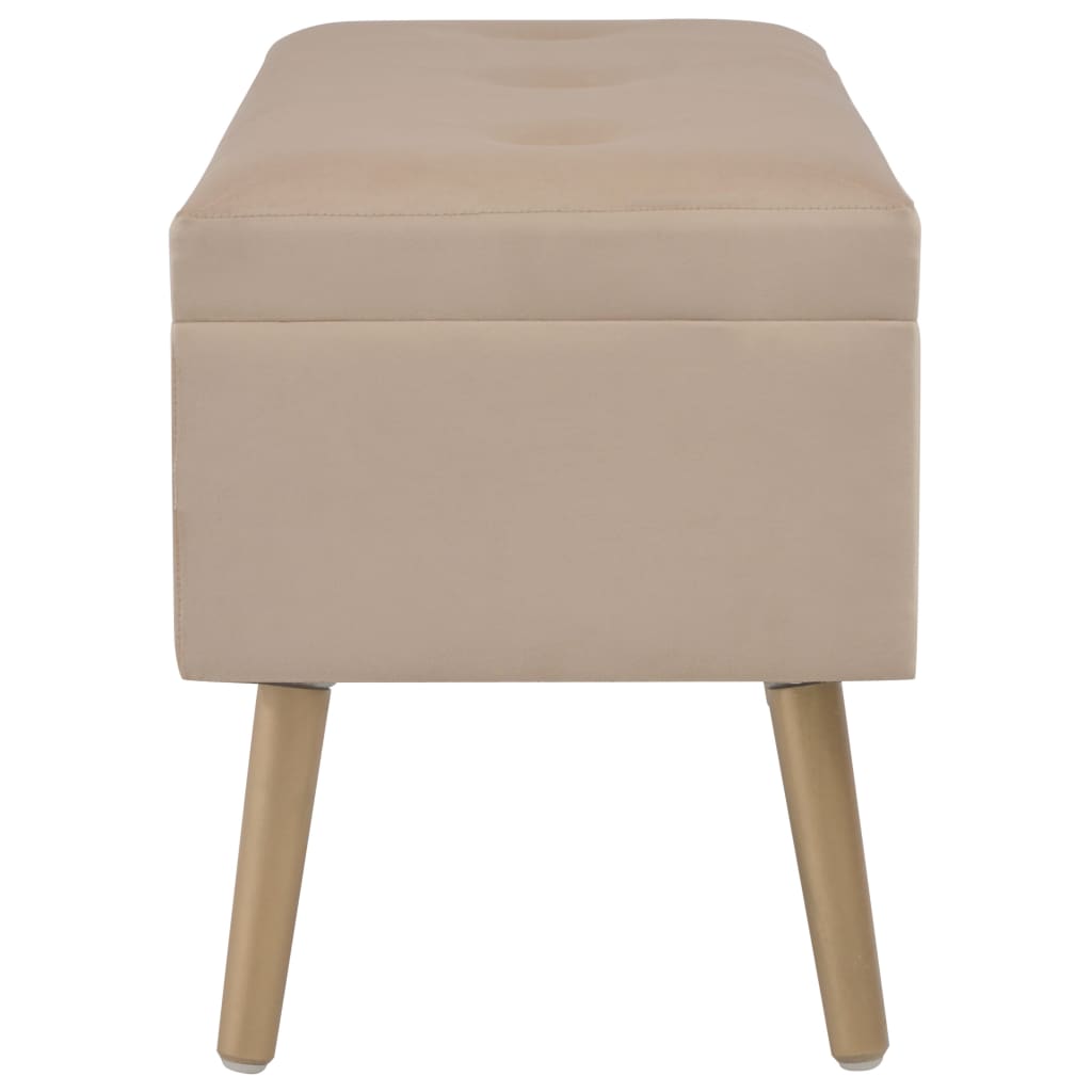 Bank mit Stauraum 80 cm Beige Samt