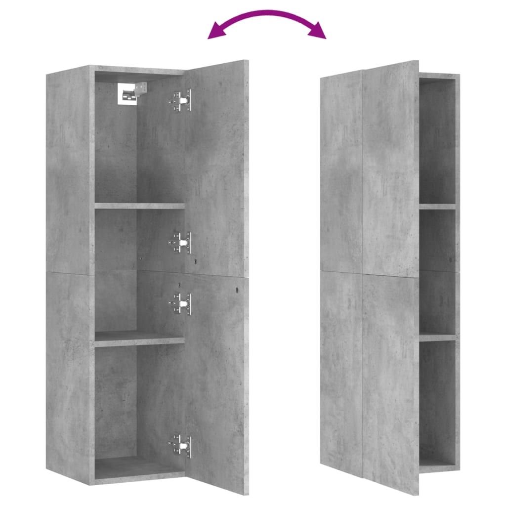 TV-Schrank Betongrau 30,5x30x110 cm Holzwerkstoff