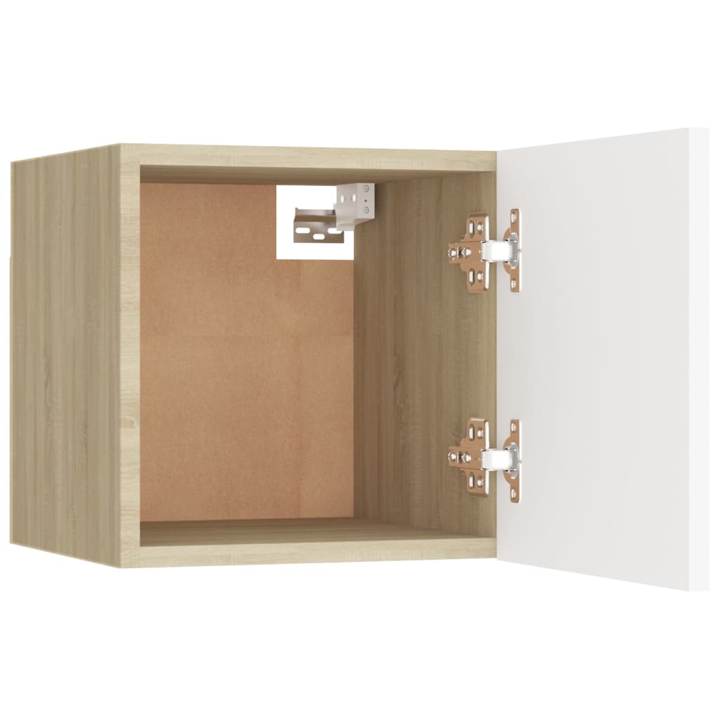 TV-Wandschrank Weiß Sonoma-Eiche 30,5x30x30 cm