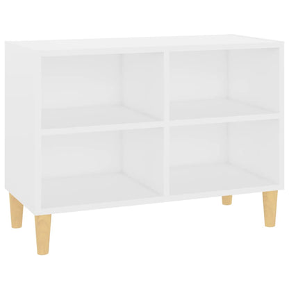 TV-Schrank mit Massivholz-Beinen Weiß 69,5x30x50 cm