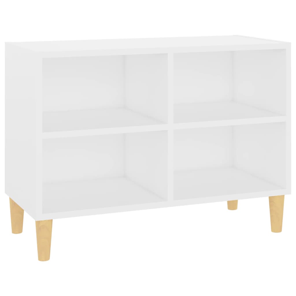 TV-Schrank mit Massivholz-Beinen Weiß 69,5x30x50 cm