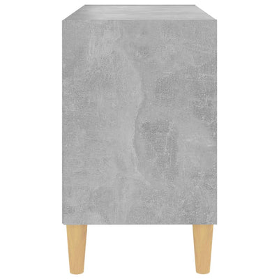 TV-Schrank mit Massivholz-Beinen Betongrau 69,5x30x50 cm