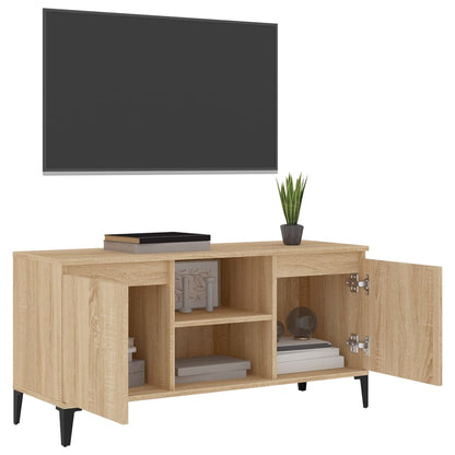 TV-Schrank mit Metallbeinen Sonoma-Eiche 103,5x35x50 cm