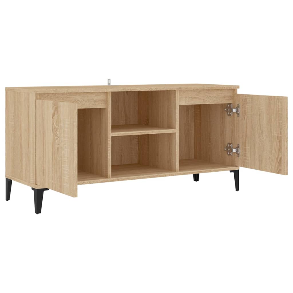 TV-Schrank mit Metallbeinen Sonoma-Eiche 103,5x35x50 cm