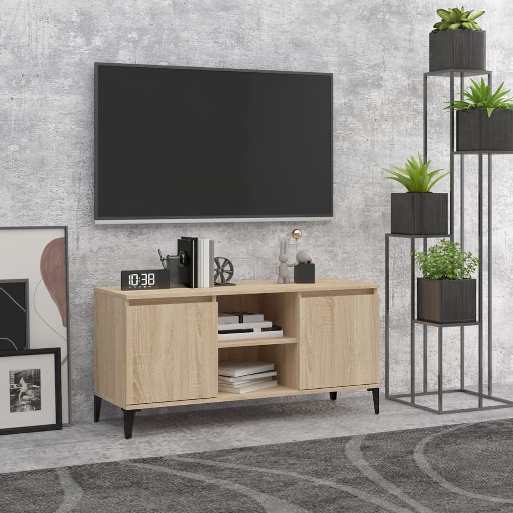 TV-Schrank mit Metallbeinen Sonoma-Eiche 103,5x35x50 cm