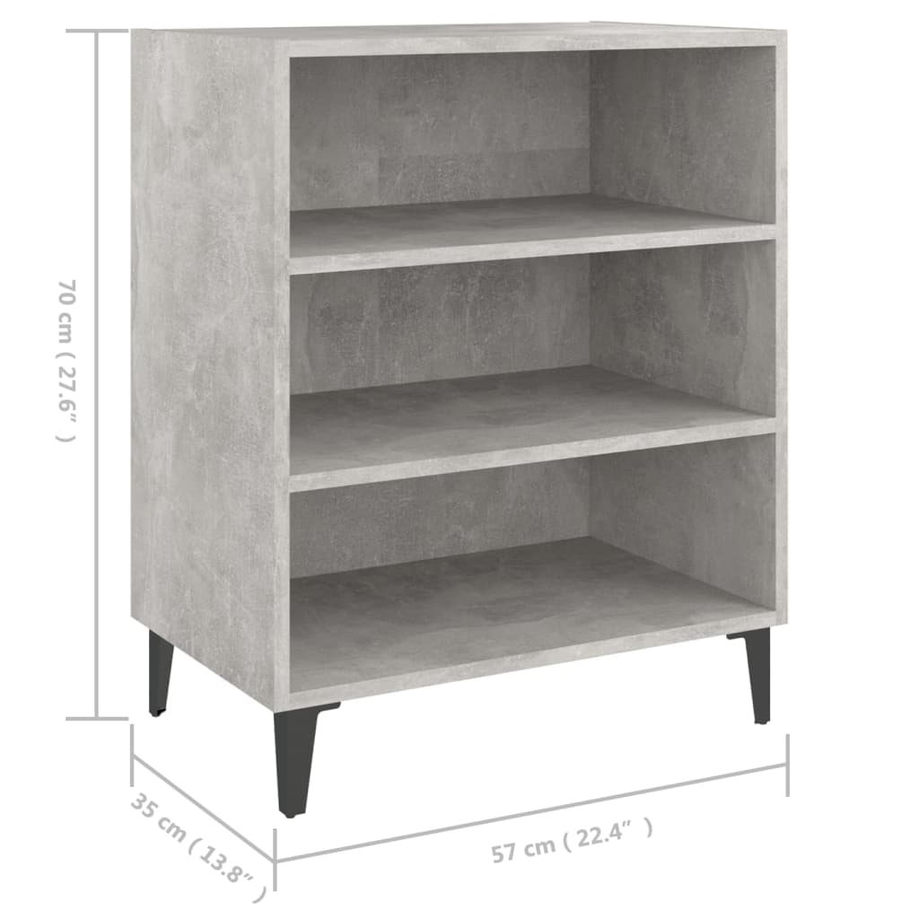 Sideboard Betongrau 57x35x70 cm Holzwerkstoff