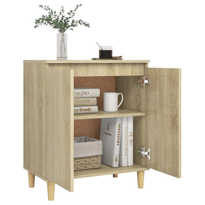 Sideboard mit Massivholz-Beinen Sonoma-Eiche 60x35x70 cm