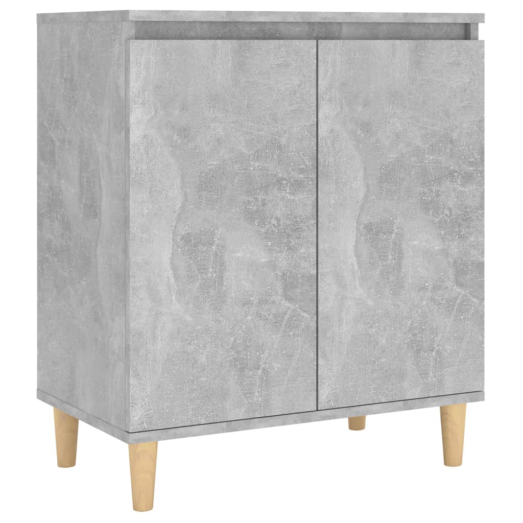 Sideboard mit Massivholz-Beinen Betongrau 60x35x70 cm