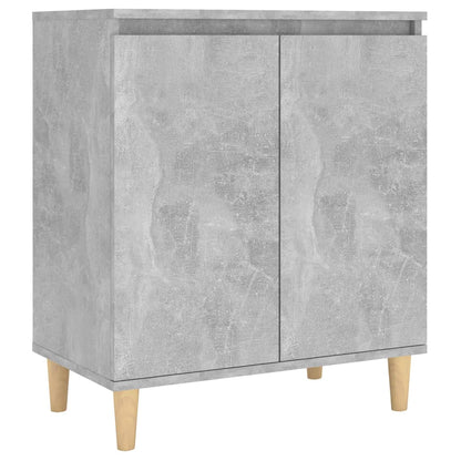 Sideboard mit Massivholz-Beinen Betongrau 60x35x70 cm