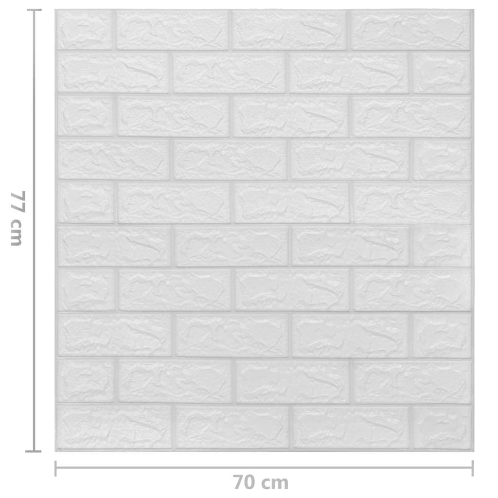 3D Tapete Ziegelstein Selbstklebend 20 Stk. Weiß