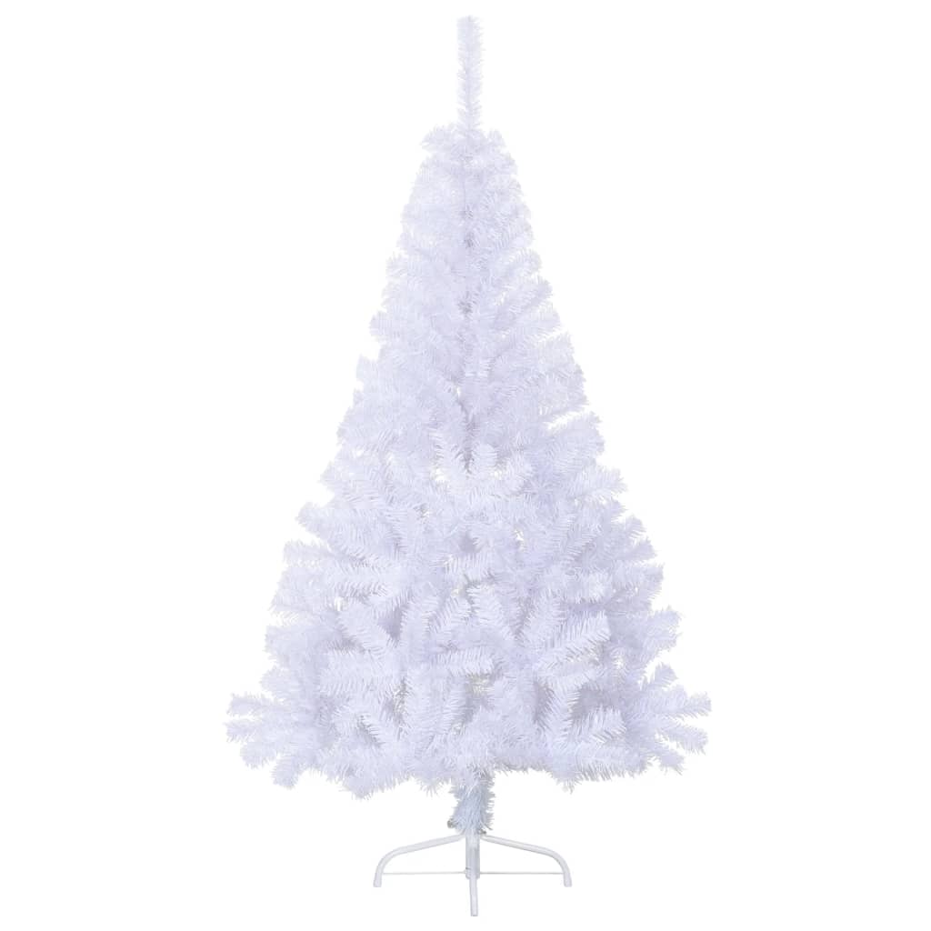 Künstlicher Halb-Weihnachtsbaum mit Ständer Weiß 120 cm PVC