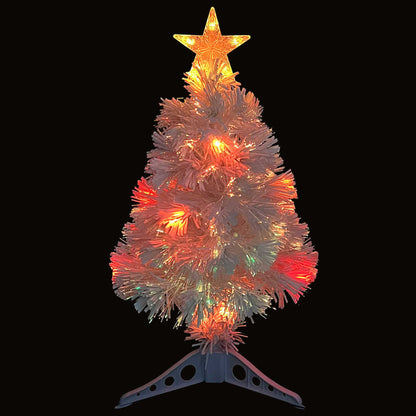 Künstlicher Weihnachtsbaum mit Beleuchtung Weiß 64 cm Glasfaser