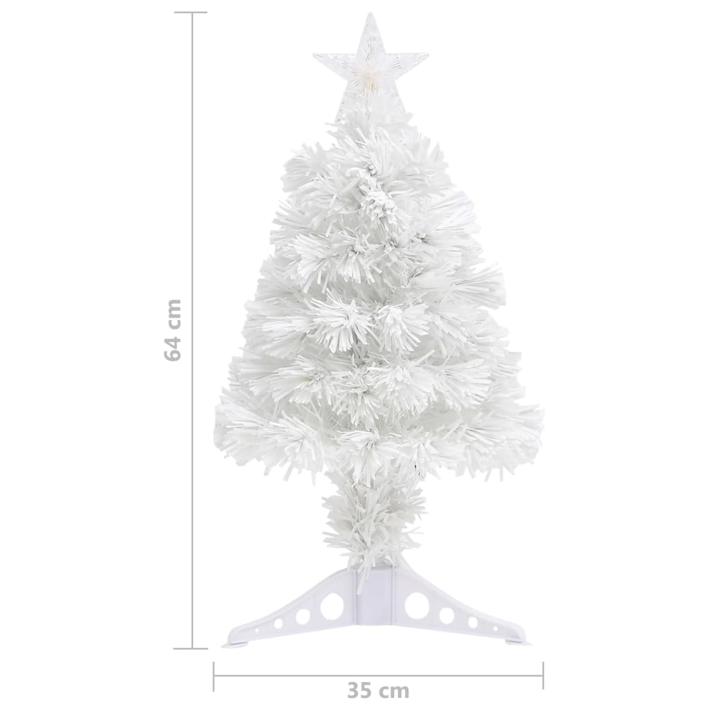 Künstlicher Weihnachtsbaum mit Beleuchtung Weiß 64 cm Glasfaser