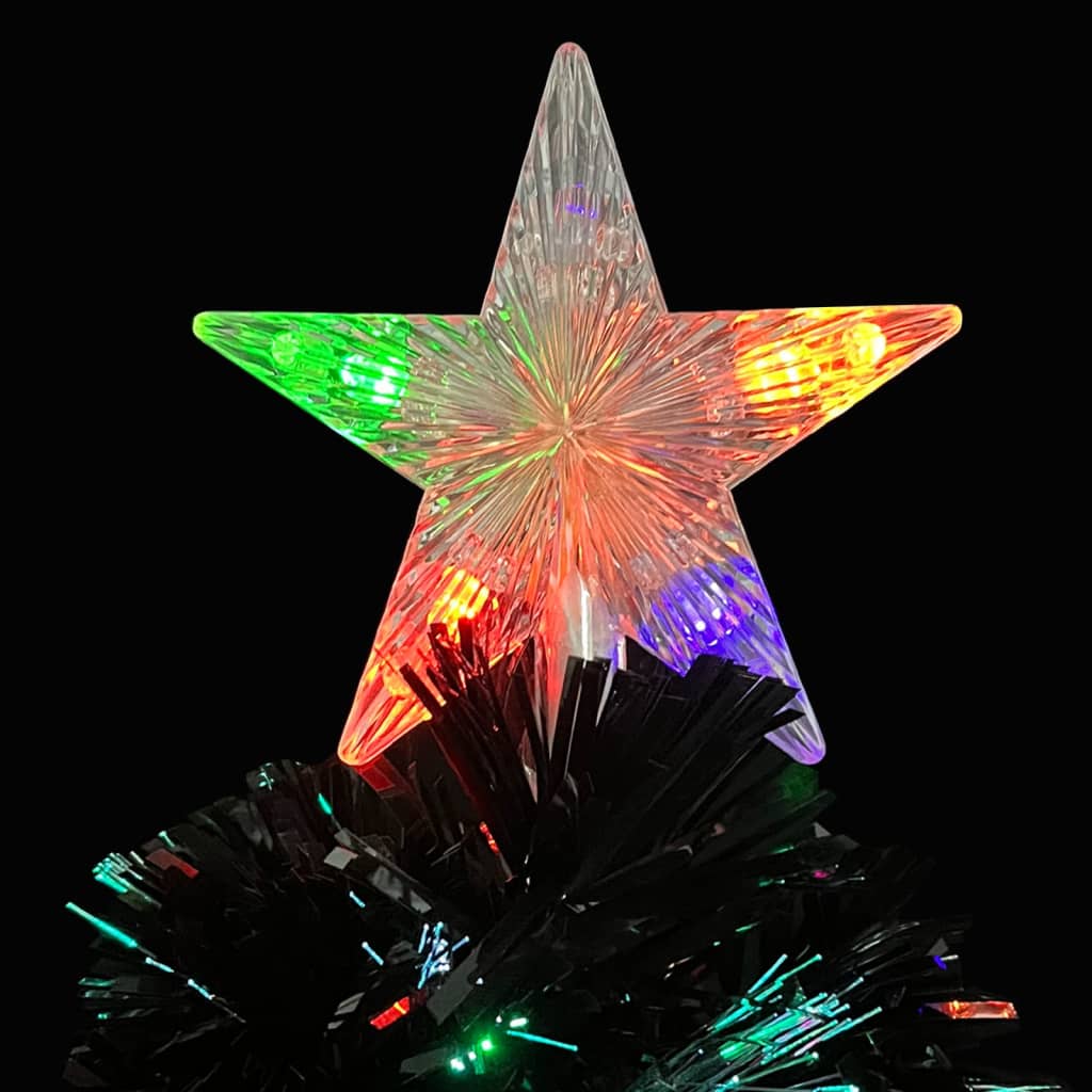 Weihnachtsbaum mit LED-Schneeflocken Schwarz 64 cm Fiberoptik