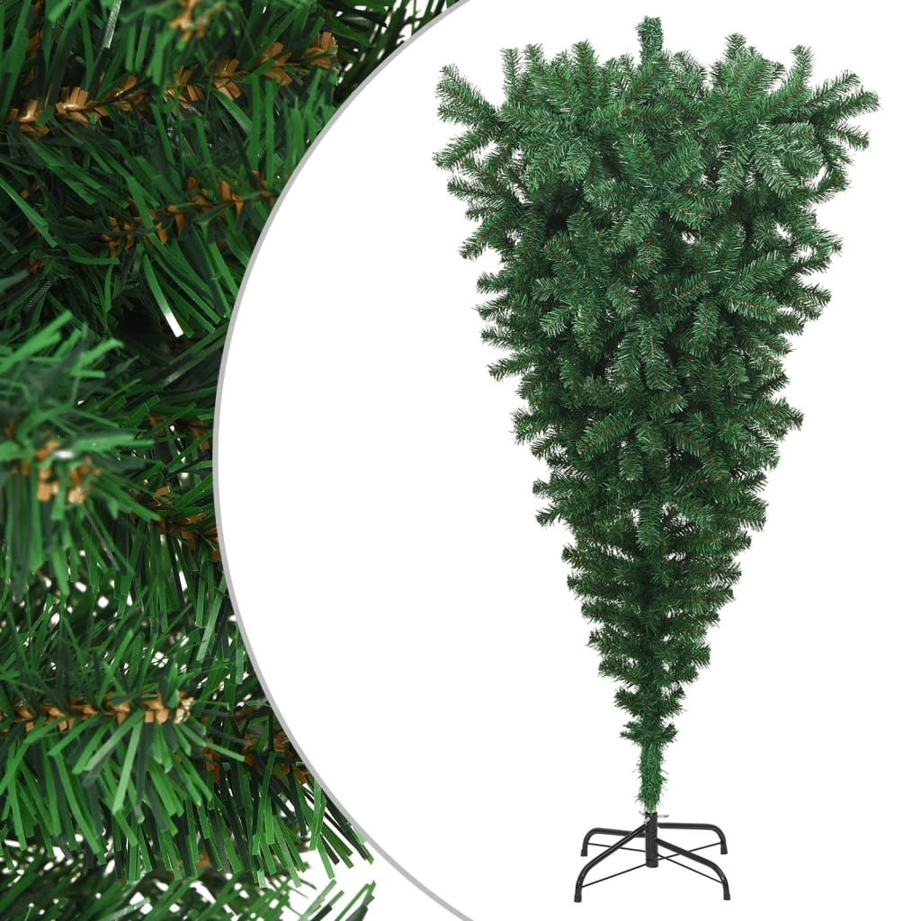 Künstlicher Weihnachtsbaum mit Ständer Umgekehrt Grün 210 cm