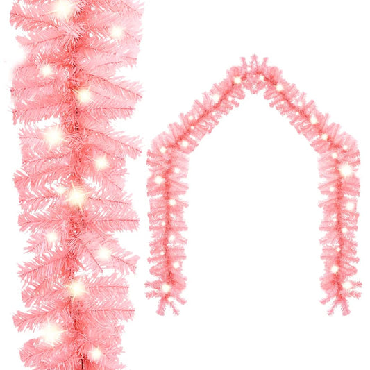 Weihnachtsgirlande mit LED 5 m Rosa